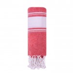 Handtuch-Pareo aus Baumwolle mit Fransen am Ende, 180 g/m2 farbe rot erste Ansicht