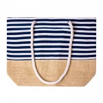 Gestreifte Strandtasche aus Baumwolle mit Jute, 450 g/m2 vierte Ansicht
