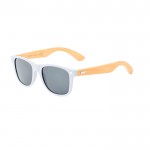 Bunte Sonnenbrille mit Bambusbügeln und UV400-Schutz farbe weiß erste Ansicht