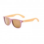 Bunte Sonnenbrille mit Bambusbügeln und UV400-Schutz farbe rosa erste Ansicht