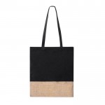 Farbige Taschen aus 100 % Baumwolle mit Juteboden, 120 g/m2 farbe schwarz erste Ansicht