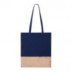 Farbige Taschen aus 100 % Baumwolle mit Juteboden, 120 g/m2 farbe marineblau erste Ansicht