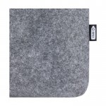 Thermo-Tasche aus recyceltem Filz mit Klettverschluss farbe grau Detailansicht 1