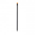 Schwarzer Bleistift mit schwarzer Mine und Radiergummis farbe orange erste Ansicht