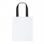 Weiße Canvas-Tasche mit mehrfarbigen Griffen, 230 g/m2 farbe schwarz erste Ansicht