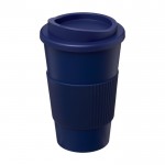 Kaffeebecher To Go aus Kunststoff mit Griff Farbe dunkelblau