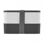 Brotbox mit zwei Böden Farbe Grau zweite Vorderansicht