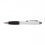 Rutschfester Kugelschreiber mit Touchpen Farbe Weiß zweite Ansicht