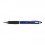 Rutschfester Kugelschreiber mit Touchpen Farbe Blau erste Ansicht