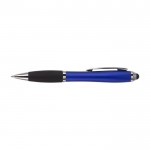 Rutschfester Kugelschreiber mit Touchpen Farbe Blau zweite Ansicht