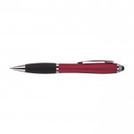 Rutschfester Kugelschreiber mit Touchpen Farbe Rot zweite Ansicht