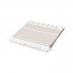 Pareo-Handtuch aus recycelter Baumwolle und Polyester Farbe braun dritte Detailbild