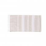 Pareo-Handtuch aus recycelter Baumwolle und Polyester Farbe braun fünfte Detailbild