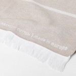 Pareo-Handtuch aus recycelter Baumwolle und Polyester Farbe braun sechste Detailbild