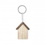 Schlüsselbund in Form eines Hauses aus Holz Farbe Natur erste Detailbild