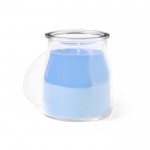 Kerze im Glas mit verschiedenen Aromen Farbe Blau erste Ansicht