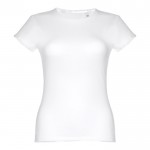 Damen-T-Shirts aus Baumwolle bedrucken Farbe weiß