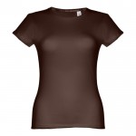 Damen-T-Shirts aus Baumwolle bedrucken Farbe braun