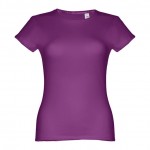 Damen-T-Shirts aus Baumwolle bedrucken Farbe purpurfarben