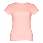 Damen-T-Shirts aus Baumwolle bedrucken Farbe lachsfarbig