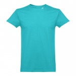 T-Shirts mit Logo, Baumwolle 190 g/m2 Farbe türkis
