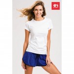 Taillierte Dame-T-Shirts mit Siebdruck Farbe weiß Lifestyle-Bild