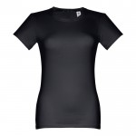 Taillierte Dame-T-Shirts mit Siebdruck Farbe schwarz