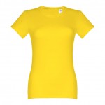 Taillierte Dame-T-Shirts mit Siebdruck Farbe gelb