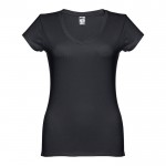 T-Shirts mit V-Ausschnitt für Damen Farbe schwarz
