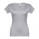 T-Shirts mit V-Ausschnitt für Damen Farbe grau mamoriert