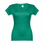 T-Shirts mit V-Ausschnitt für Damen Farbe grün mamoriert