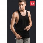 Ärmellose Merchandising-T-Shirts Baumwolle Farbe schwarz Lifestyle-Bild