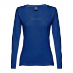 Damen-T-Shirts mit langen Ärmeln als Werbeartikel Farbe köngisblau