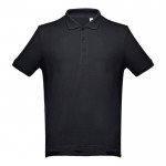 Polohemden mit aufgesticktem Logo Baumwolle 195 g/m2 Farbe schwarz