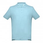 Polohemden mit aufgesticktem Logo Baumwolle 195 g/m2 Farbe pastellblau