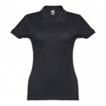 Damen-Polohemden Baumwolle 195 g/m2 Farbe schwarz