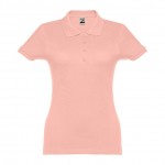 Damen-Polohemden Baumwolle 195 g/m2 Farbe lachsfarbig