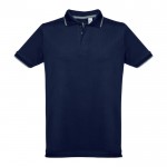 Poloshirt aus Baumwolle 210 g/m2 bedrucken Farbe blau