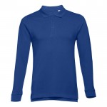 Poloshirts mit langen Ärmeln 210 g/m2 Werbeartikel Farbe köngisblau