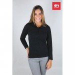 Langarmige Polo Shirts für Damen 210 g/m2 Farbe schwarz Lifestyle-Bild