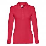 Langarmige Polo Shirts für Damen 210 g/m2 Farbe rot