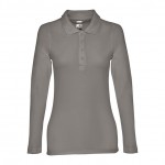 Langarmige Polo Shirts für Damen 210 g/m2 Farbe dunkelgrau