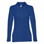 Langarmige Polo Shirts für Damen 210 g/m2 Farbe köngisblau