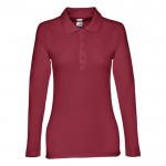 Langarmige Polo Shirts für Damen 210 g/m2 Farbe bordeaux