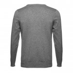 Sweatshirt mit V-Ausschnitt 220 g/m2 Farbe Grau mamoriert dritte Ansicht
