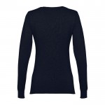 Sweatshirt mit V-Ausschnitt 220 g/m2 Farbe Marineblau dritte Ansicht