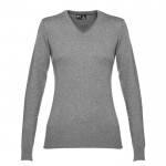 Sweatshirt mit V-Ausschnitt 220 g/m2 Farbe Grau mamoriert