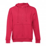 Sweatshirt mit Kapuze 320 g/m2 Siebdruck Farbe rot vierte Ansicht