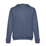 Sweatshirt mit Kapuze 320 g/m2 Siebdruck Farbe blau mamoriert vierte Ansicht