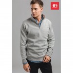 Sweatshirts 1/4 Reißverschluss als Werbeartikel Farbe grau Lifestyle-Bild